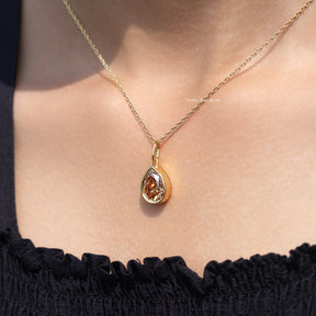 Champagne Old Mine Pear Cut solitaire Pendent