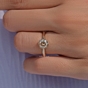Old European Cut Round Moissanite Ring