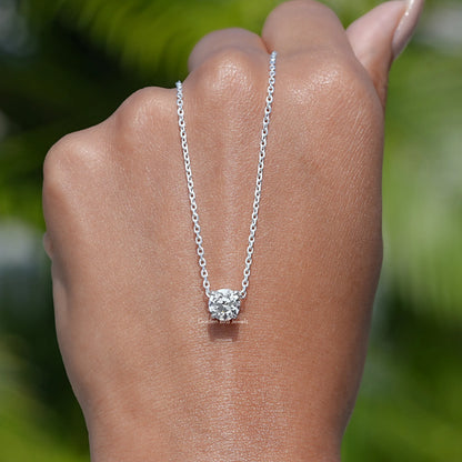 [Lab Grown Round Cut Diamond Pendant]-[Golden Bird Jewels]