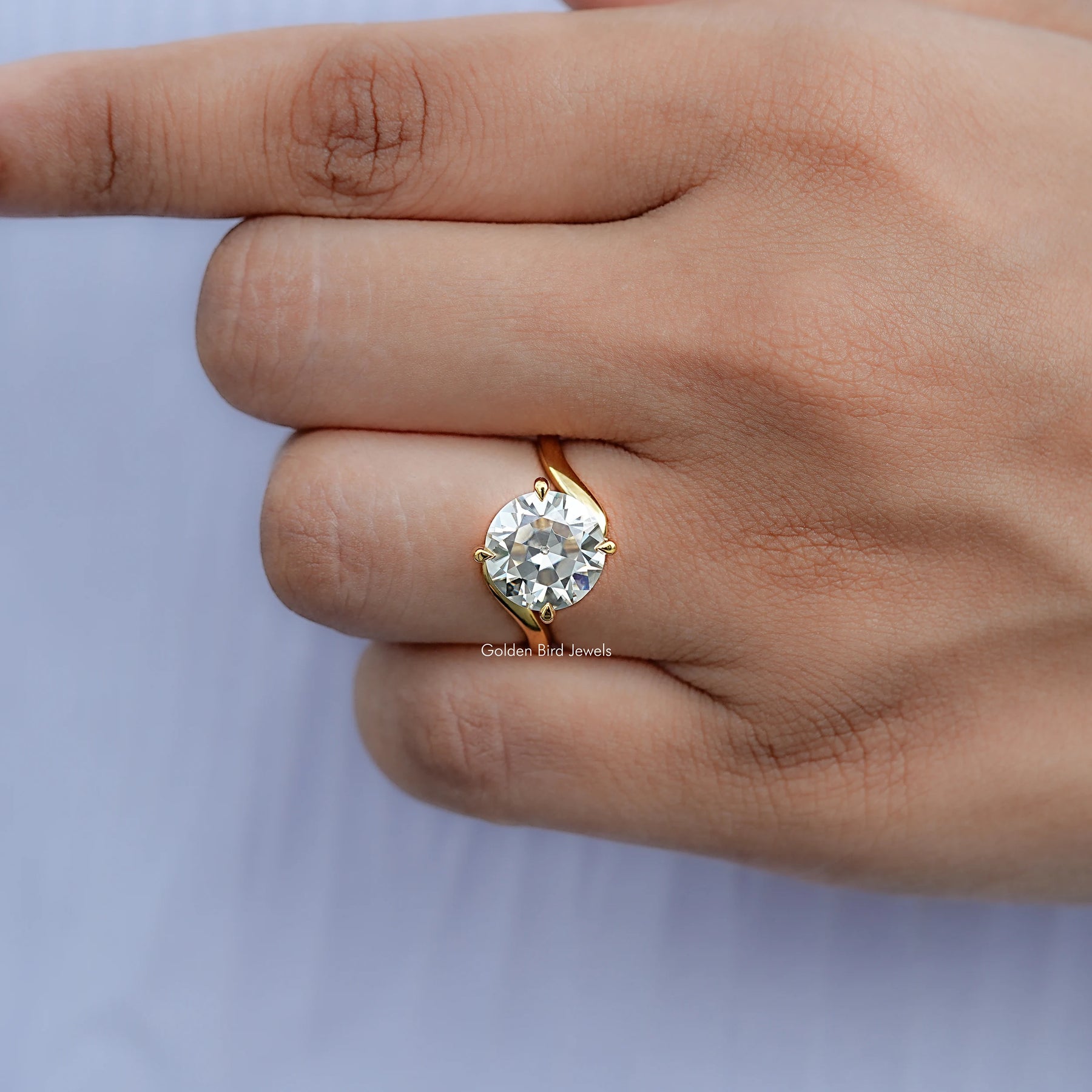 Close view of Round Cut Solitaire Engagement Ring