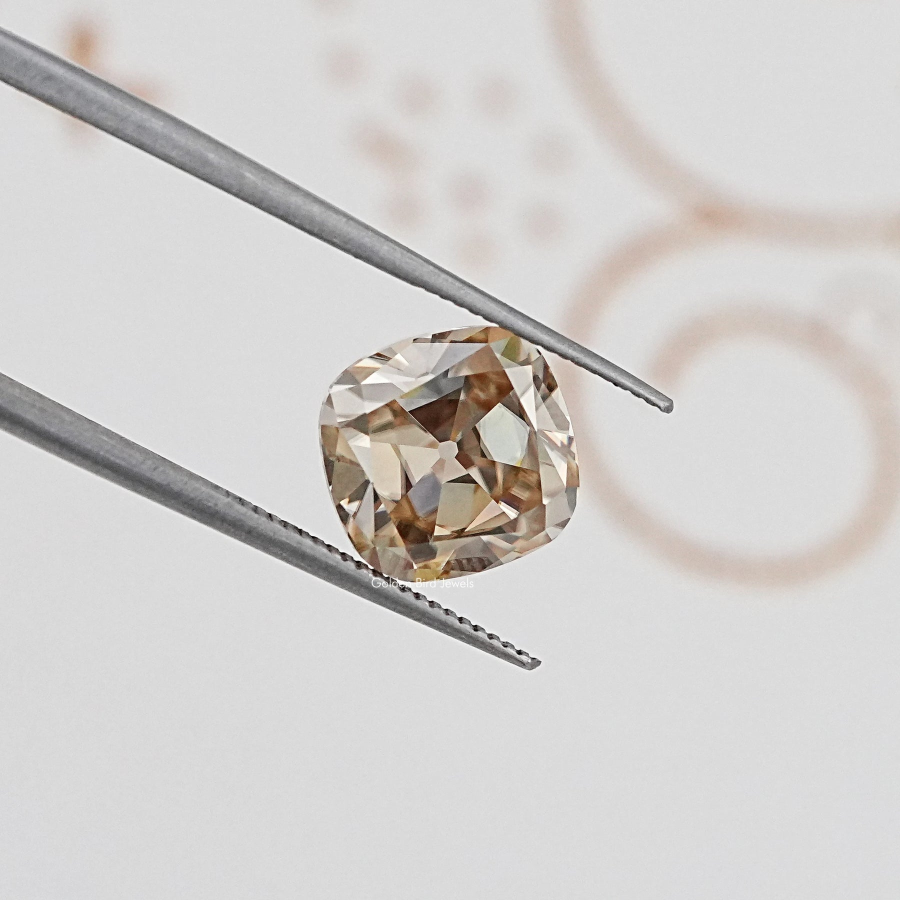 Back View Of Old Mine Cushion Cut Loose Moissanite Stone