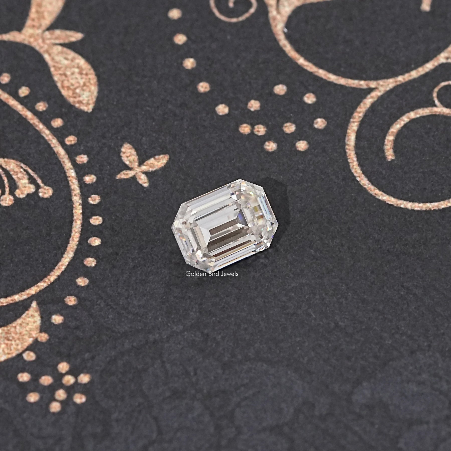 Top View of Old Mine Emerald Loose Moissanite Stone