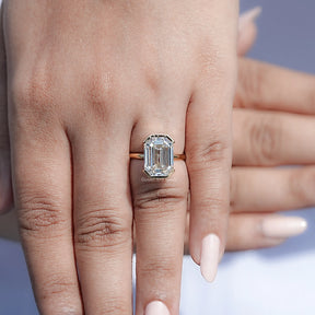 Detailed View Of Old Mine Emerald Ring