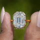 Front View of Old Mine Moissanite Emerald Cut Ring