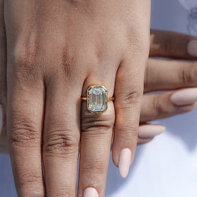 Detailed View Of Old Mine Emerald Cut Ring