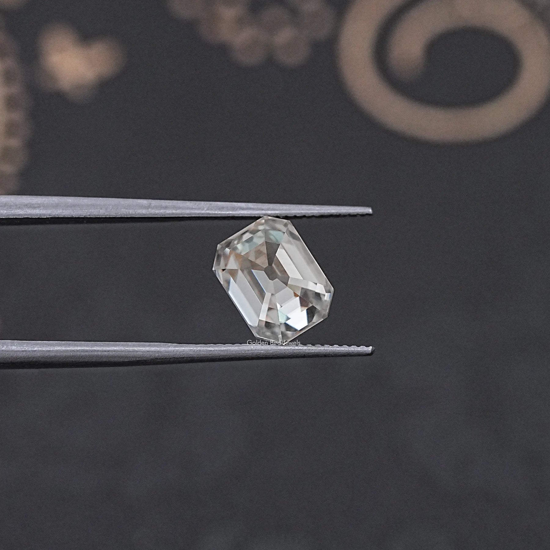 Close up View of Emerald Loose Moissanite 