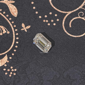 Front View Of Old Mine Emerald Cut Loose Moissanite Stone