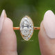 Old Mine Moval Cut Moissanite Engagement Ring