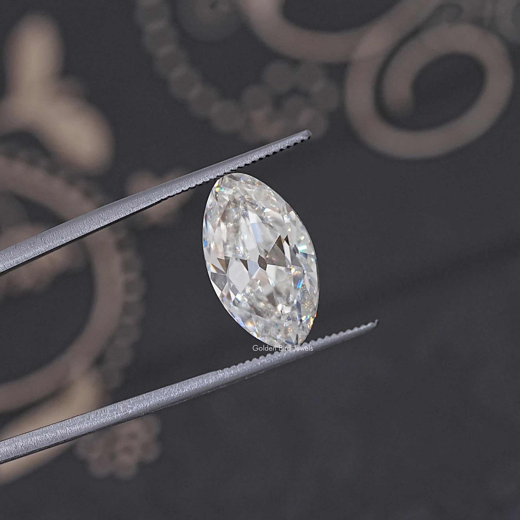 Detailed View Of Old Mine Moval Loose Moissanite Stone