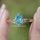 Front view of Pear Cut Moissanite Engagement Ring 