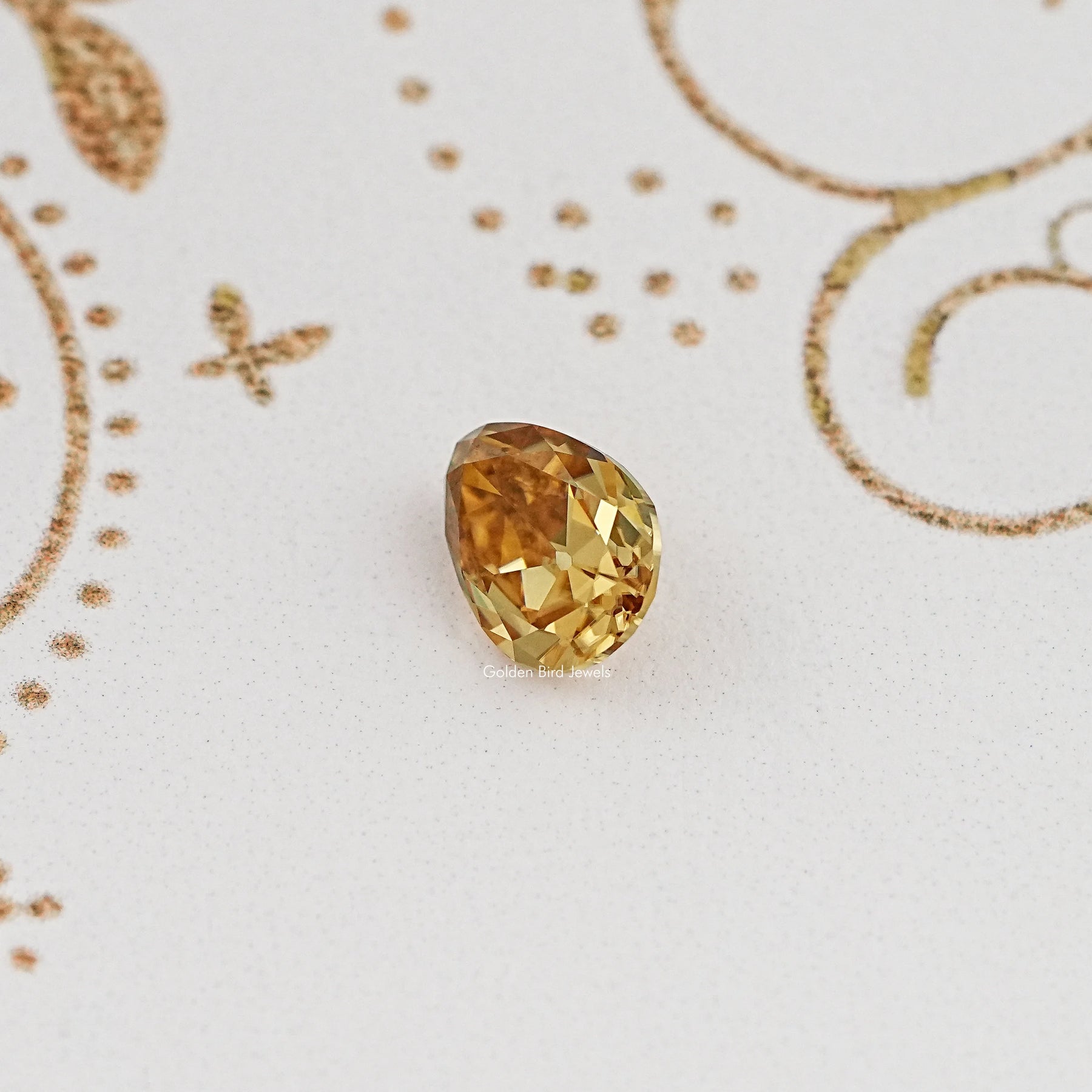 Top View of Old Mine Pear Cut Loose Moissanite Stone