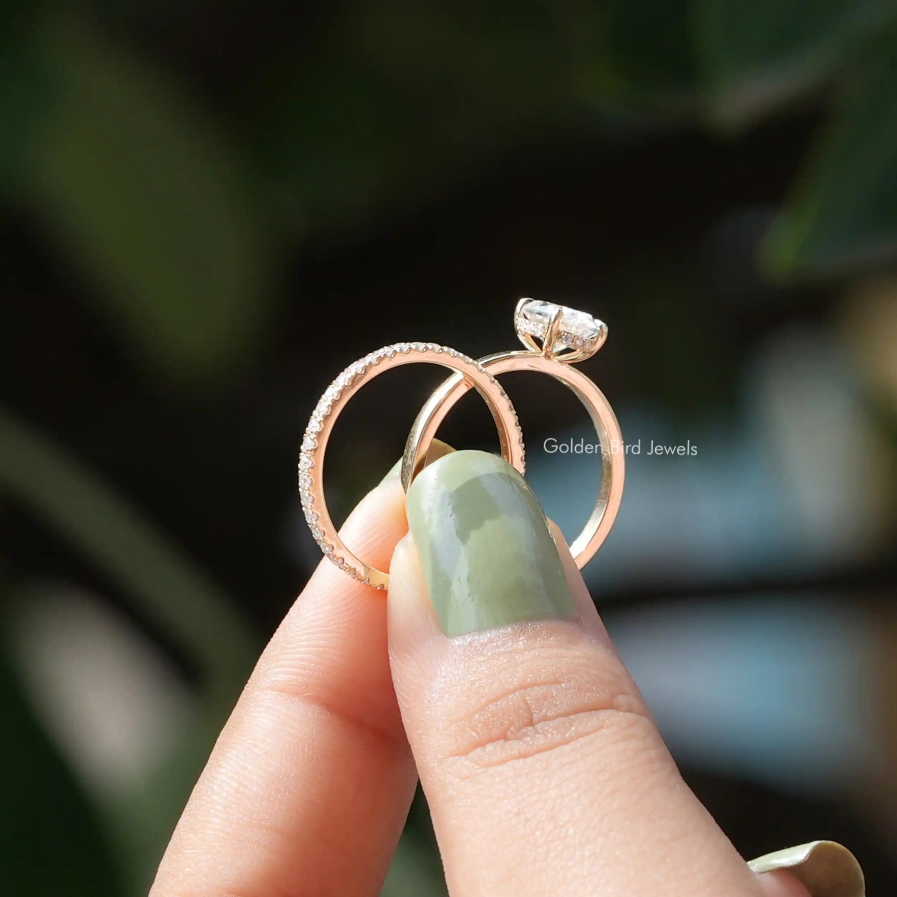 Oval Cut Moissanite Bridal Ring Set