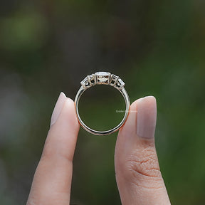 Back view of Oval Cut Lab Diamond Five Stone Ring