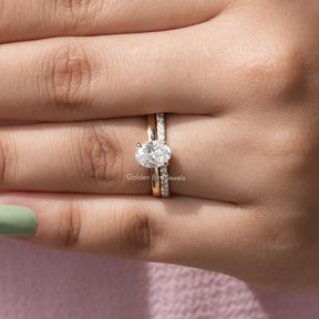 Oval Cut Moissanite Bridal Ring Set