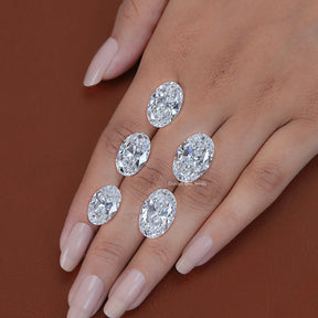 Oval Cut Lab Loose Diamond in white tone 
