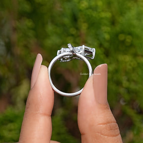Side View Of Princess Cut Moissanite Toi Moi Ring
