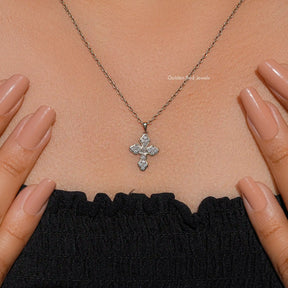 neck View of Round Lab Diamond Pendant
