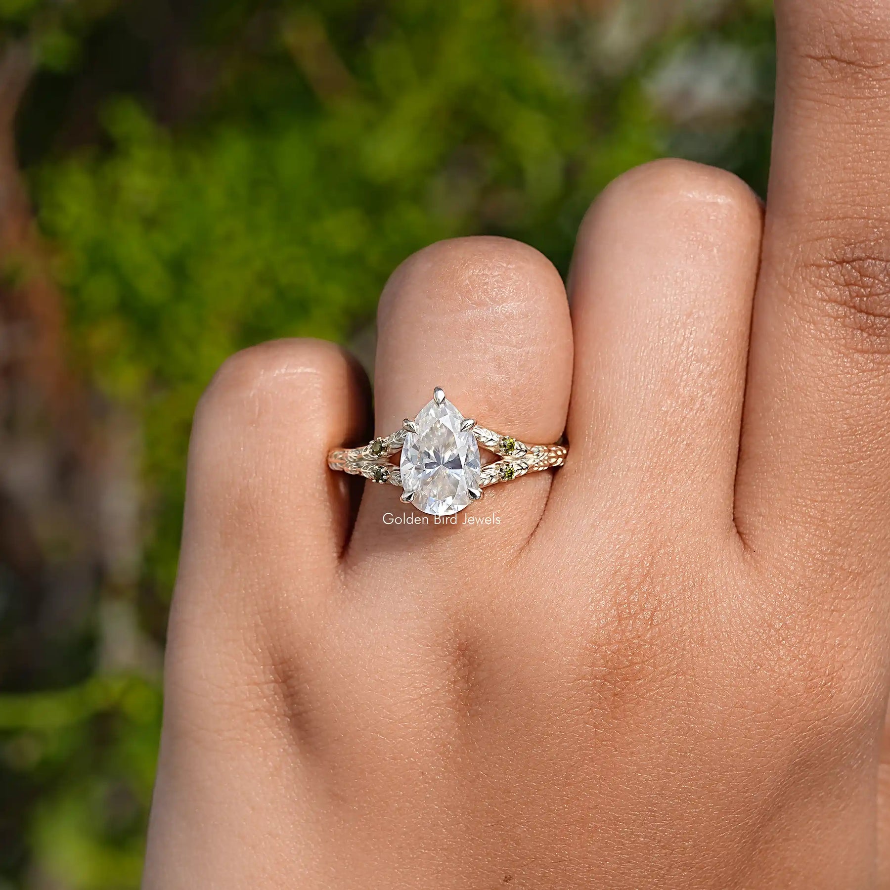 Top View Of Moissanite Solitaire Ring
