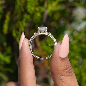 Back View Of Pear Cut Moissanite Ring
