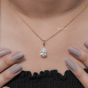 Detailed View Of Lab Diamond Pear Accent Ring
