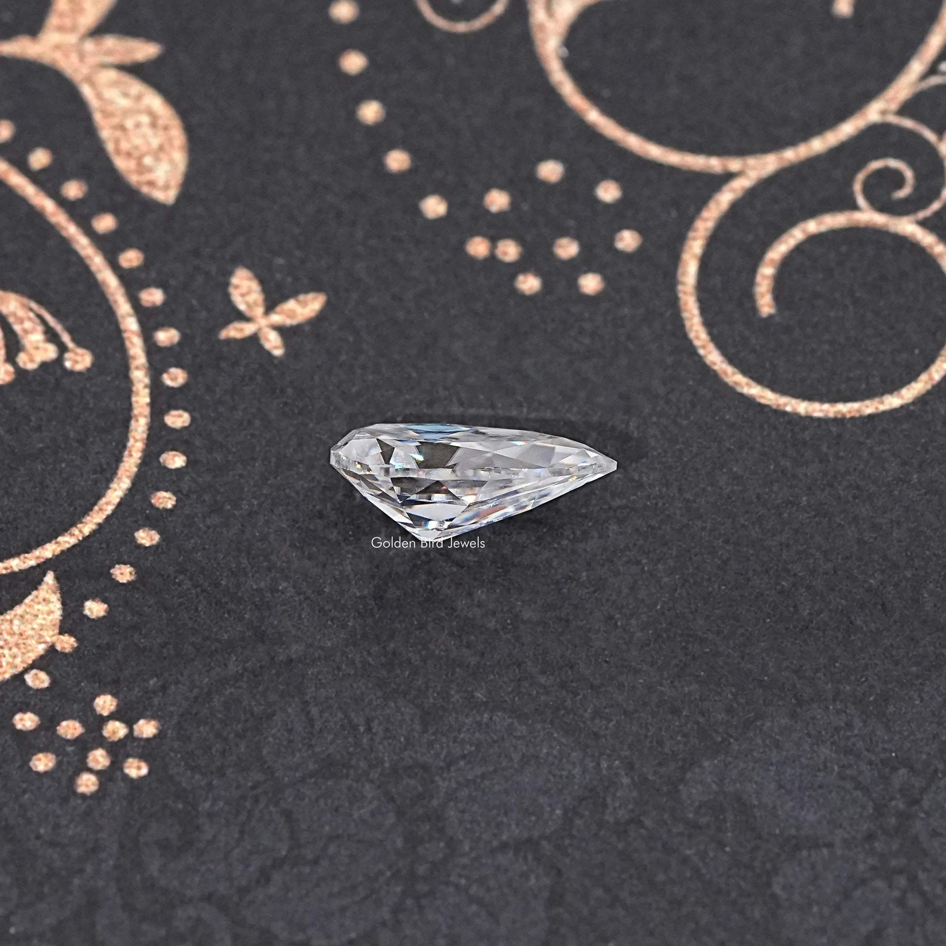 Side View Of Old Mine Pear Cut Loose Moissanite Stone
