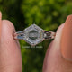 Portrait Cut Hexagon Moissanite Engagement Ring