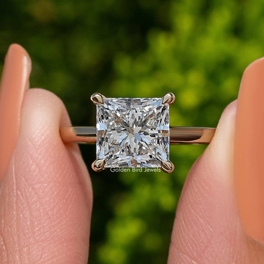 Lab Grown Princess Cut Diamond Solitaire Ring