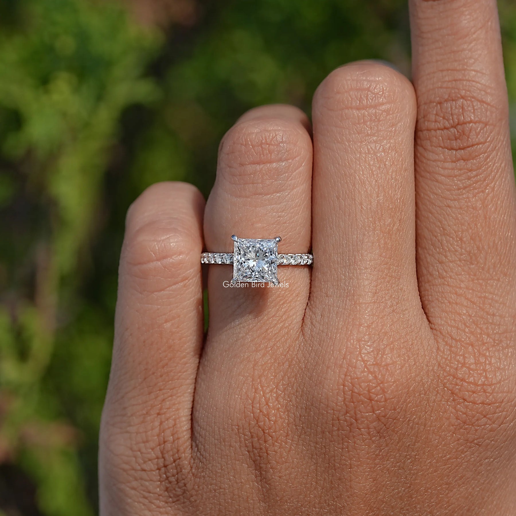 Top View Of Lab Diamond Hidden Halo Ring
