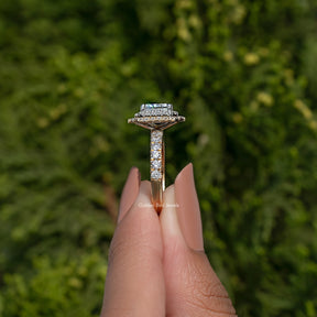 Radiant Cut Diamond Double Halo Engagement Ring