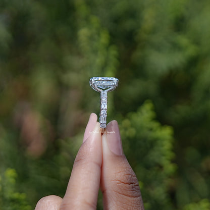 Radiant Cut Lab Diamond Accent Set Ring