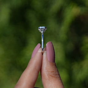 Side View of Radiant Cut Moissanite Solitaire Ring