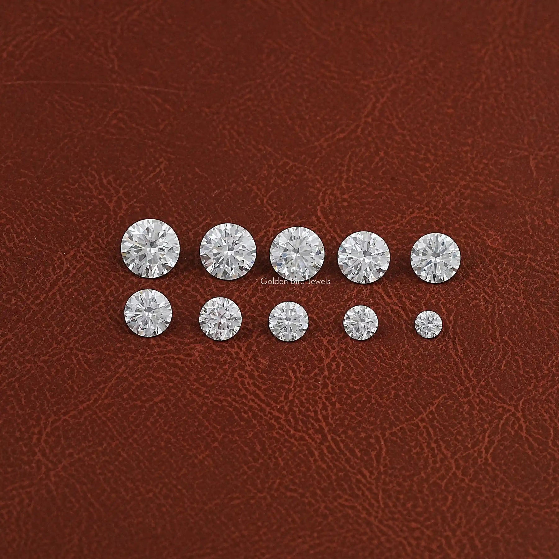 View of Round Cut Lab Grown Loose Diamond In White