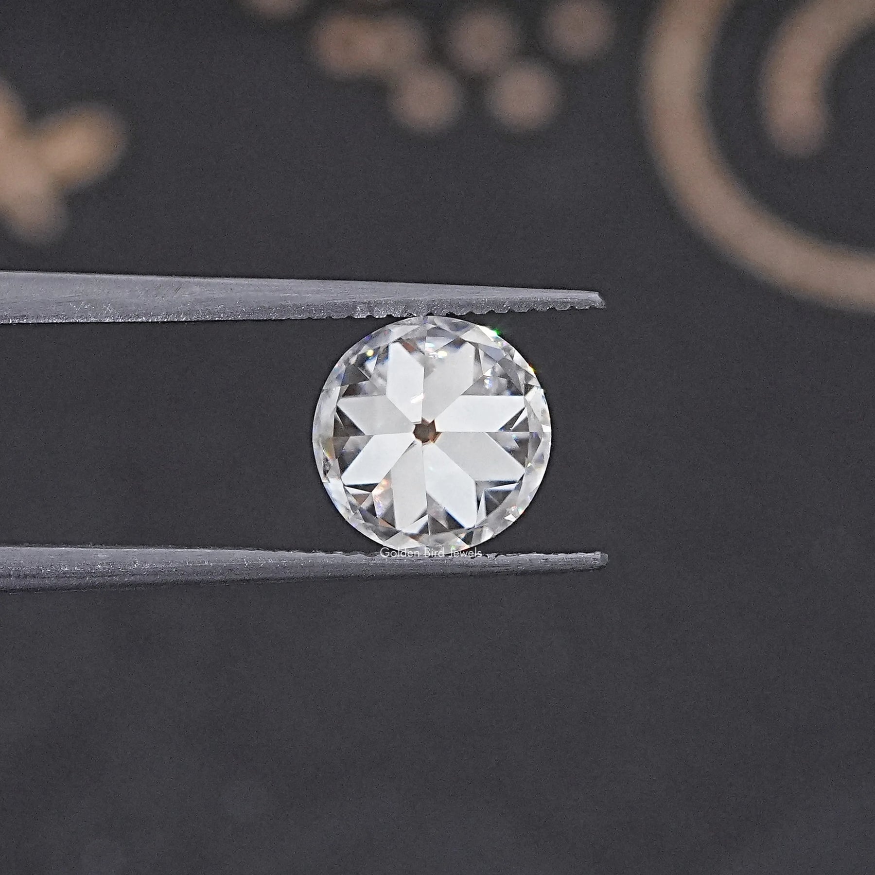 In Tweezer View Of European Round Loose Moissanite Stone