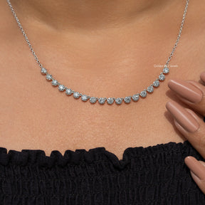 Old European Round Cut Moissanite Necklace