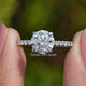 Front View of Round Shaped Lab Diamond Hidden Halo Ring