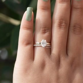 Oval Cut Moissanite Bridal Ring Set