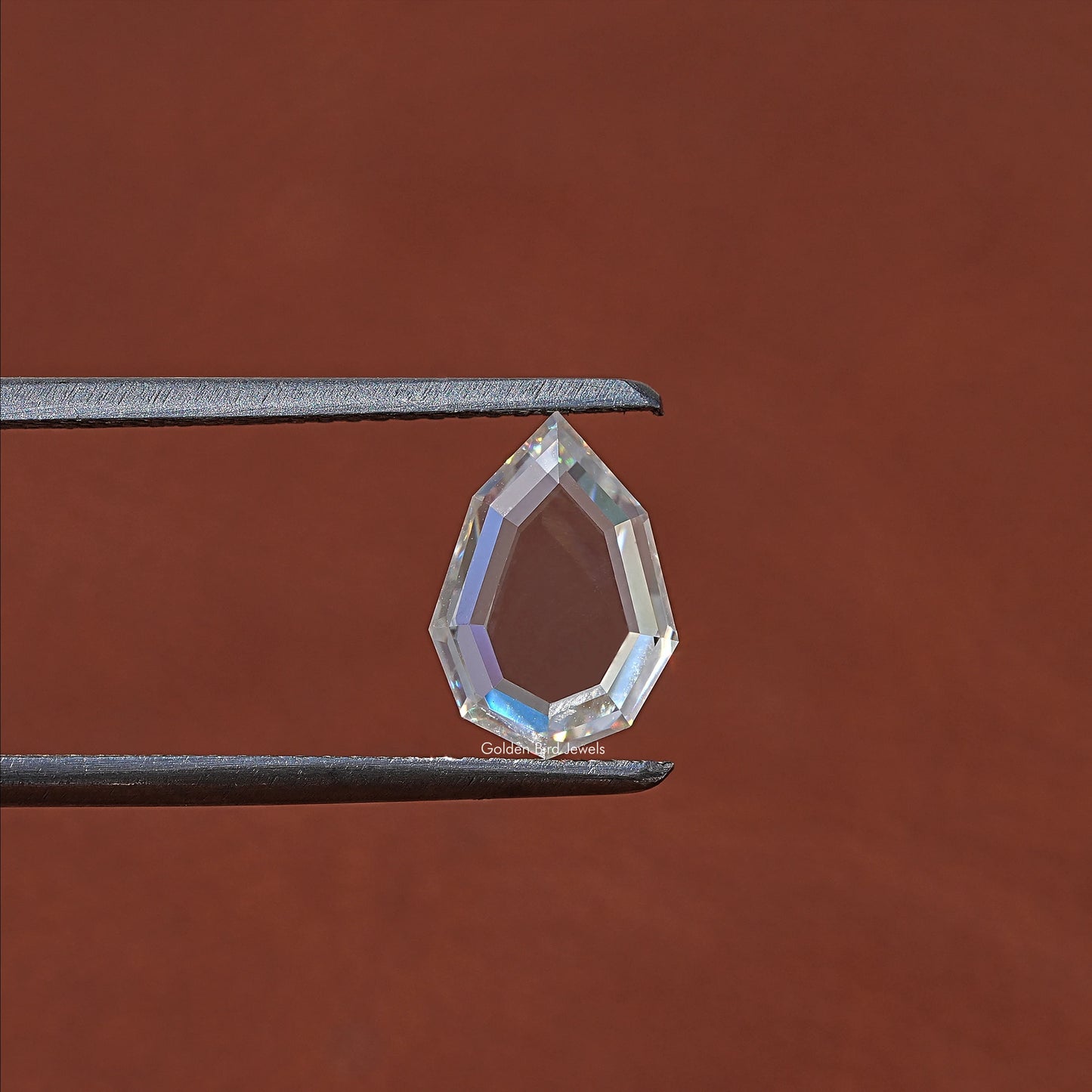 Front View Of Pear Shaped Loose Moissanite