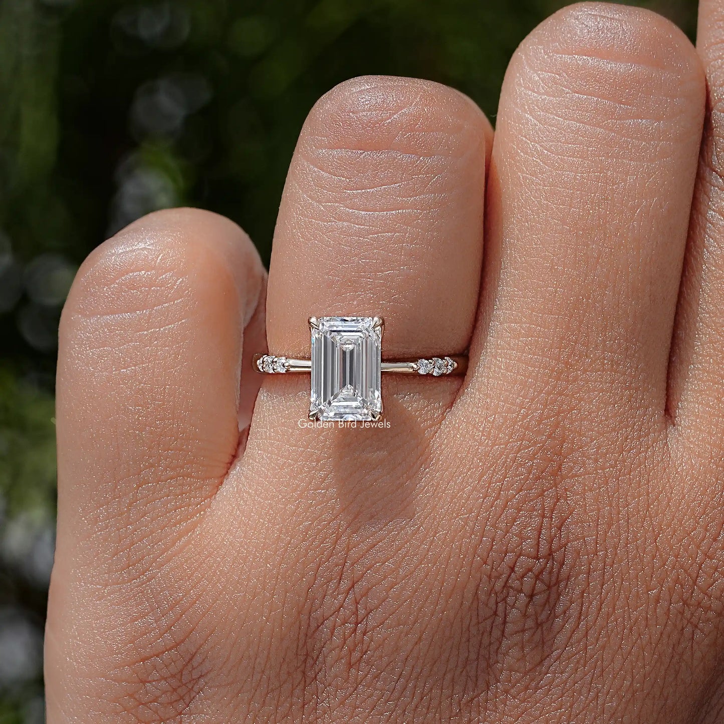 Emerald Cut Lab Diamond Engagement Ring