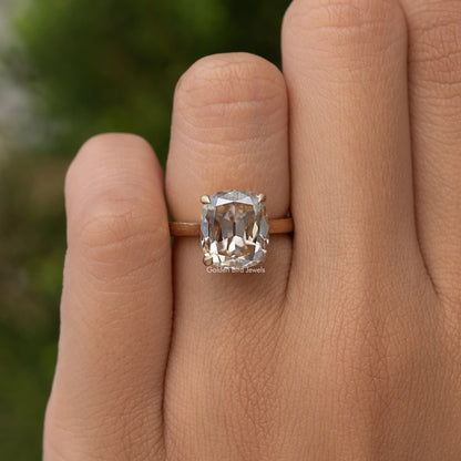 Old European Cushion yellow Moissanite Ring