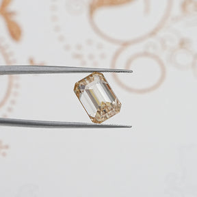 Detailed View Of Old Mine Emerald Cut Loose Moissanite Stone