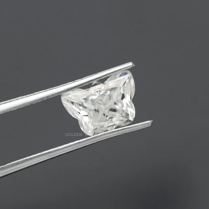 Front view of the twijer of Butterfly Cut Moissanite Loose Stone In White