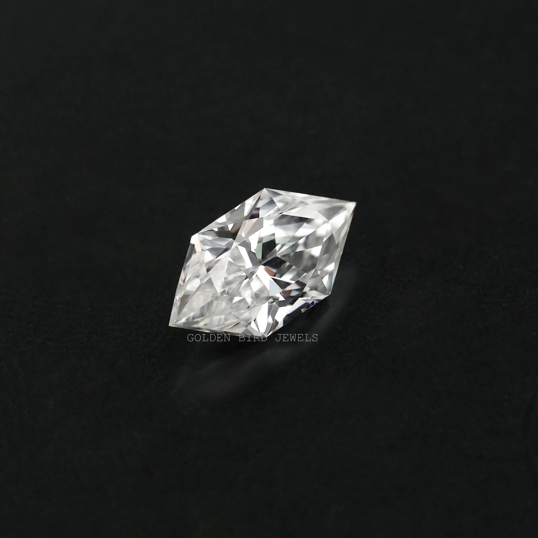Close Up View of Dutch Marquise Cut Loose Moissanite In White 